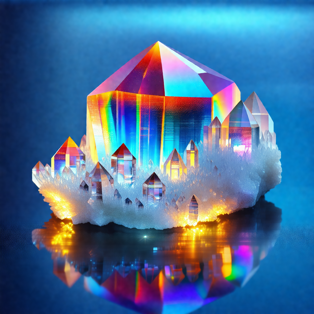 Beautifully crafted crystal palace, made of various color...