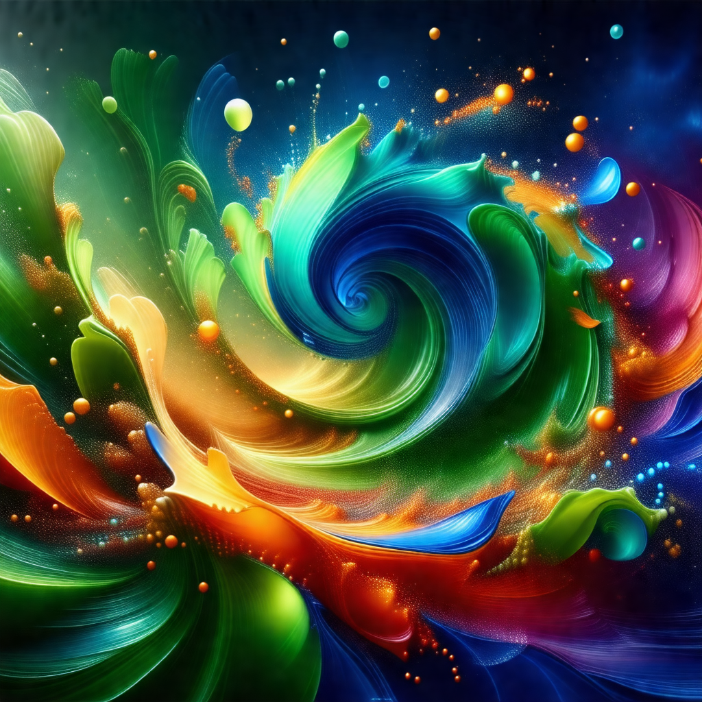 Vibrant and colorful painting of a spiral, featuring a mi...