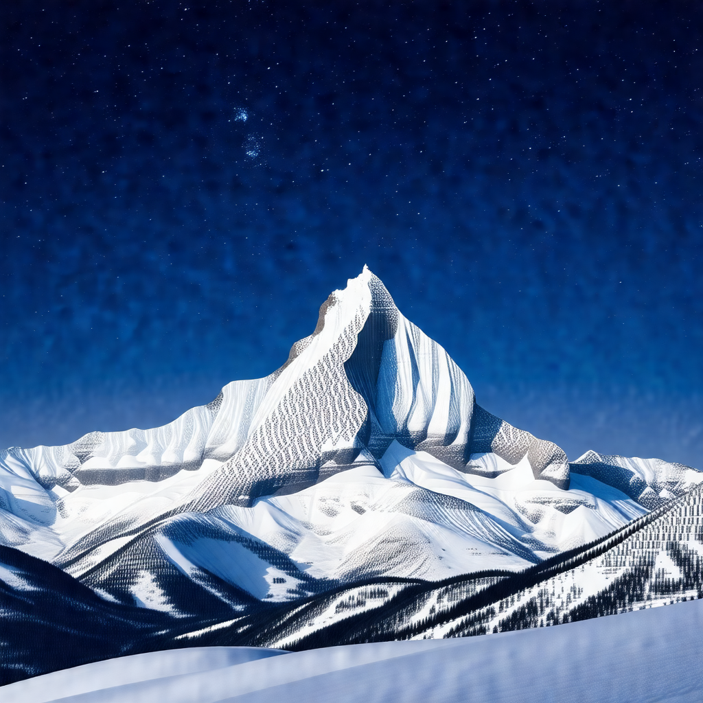 Majestic mountain with a snow-covered peak