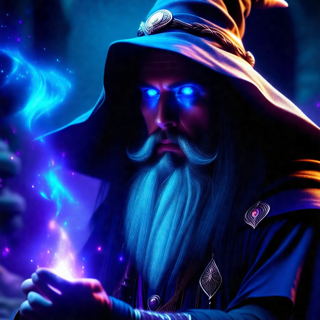 Man dressed in a wizard's outfit, complete with a pointy ...