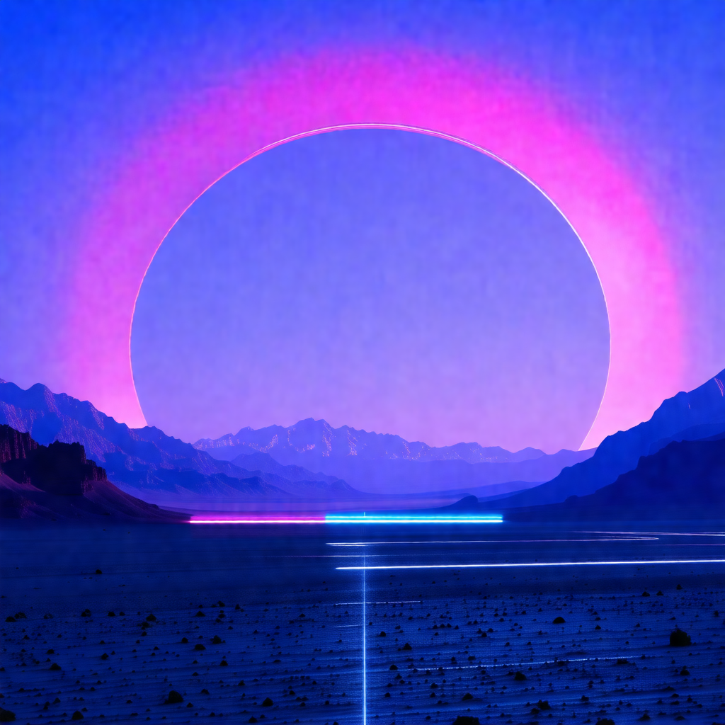Beautiful scene of a sunset with a pink and blue sky