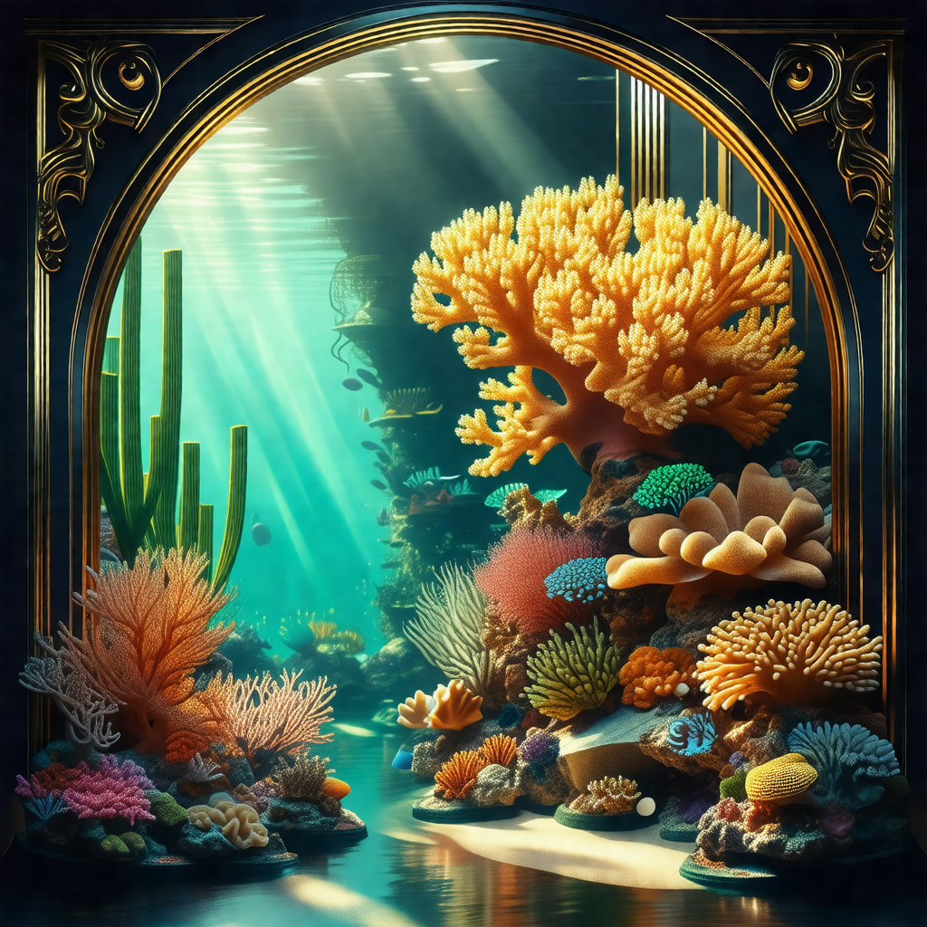 Beautiful underwater scene with a variety of colorful cor...