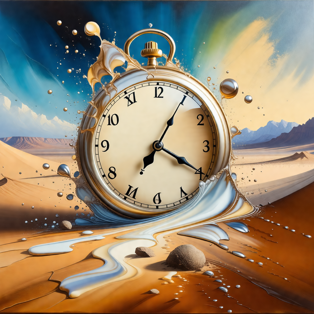 Large clock with a gold frame, placed in the middle of a ...