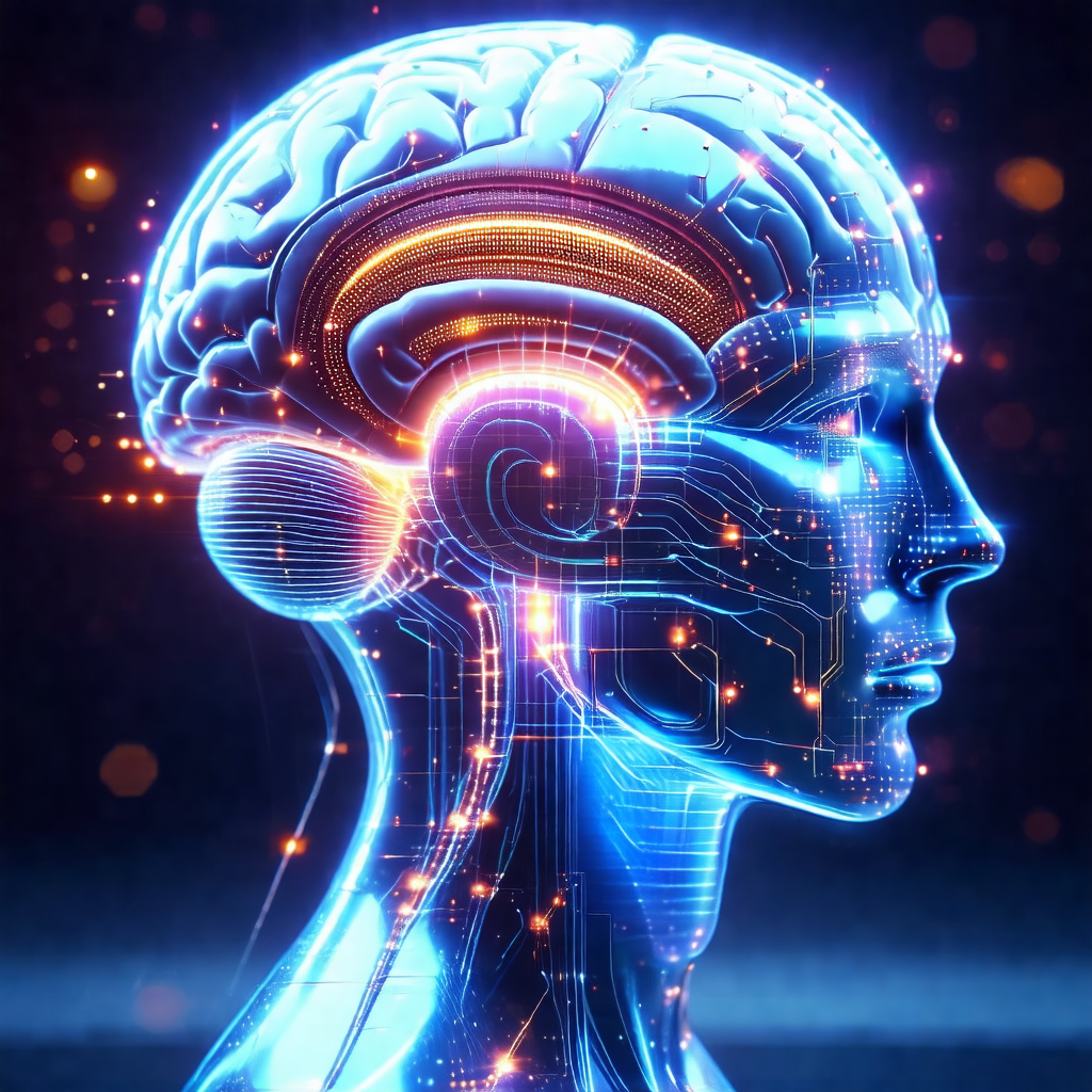 3d representation of a human head, with a focus on the br...