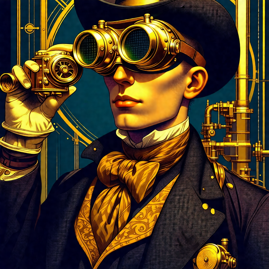 Colorful and detailed illustration of a man wearing a top...