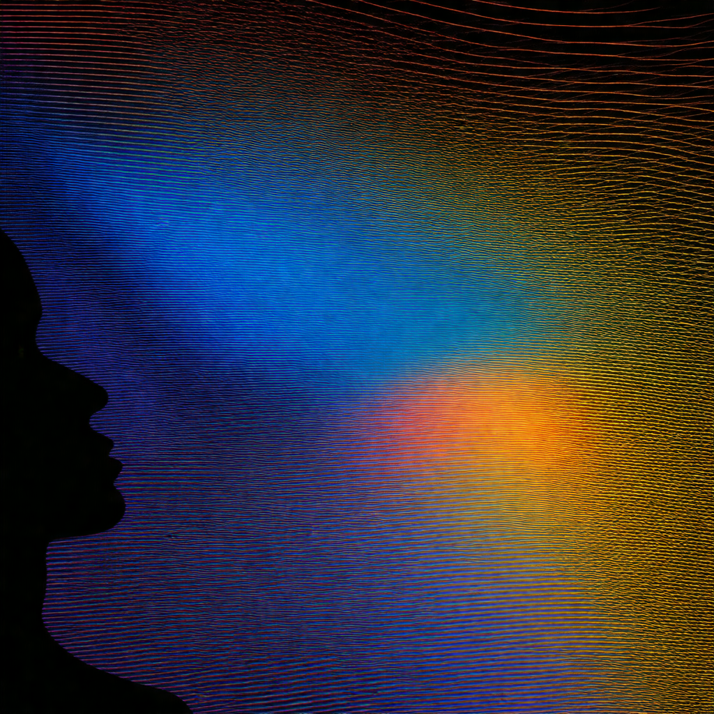 Woman's face, with her eyes closed and her mouth open