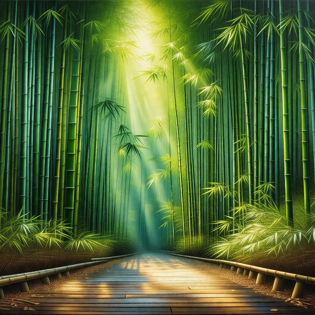 Pathway surrounded by a lush green forest