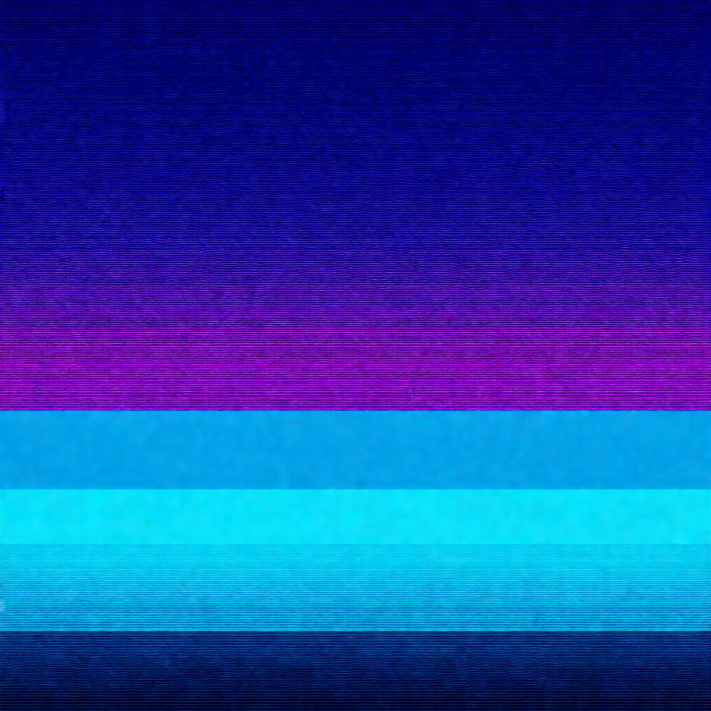 Colorful, abstract painting of a blue ocean with a purple...