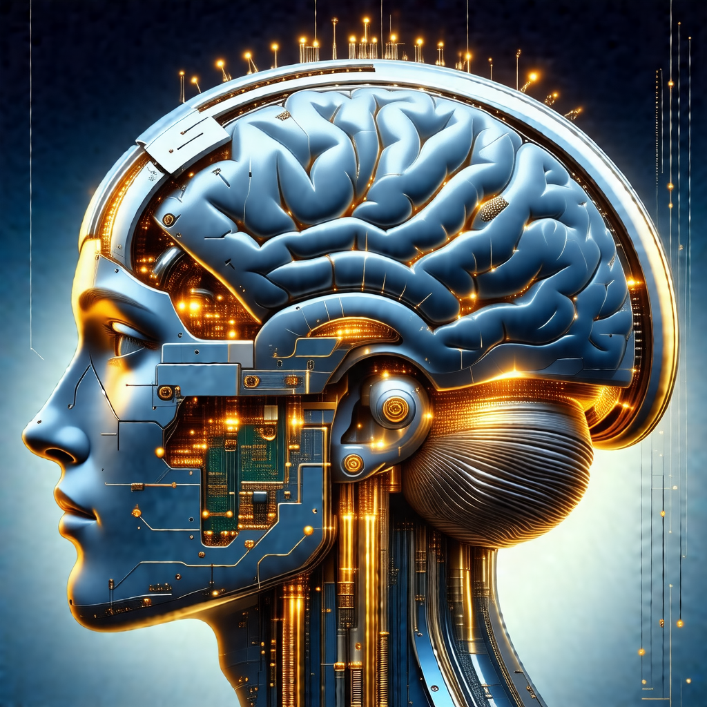 Close-up of a human head, with a focus on the brain and t...