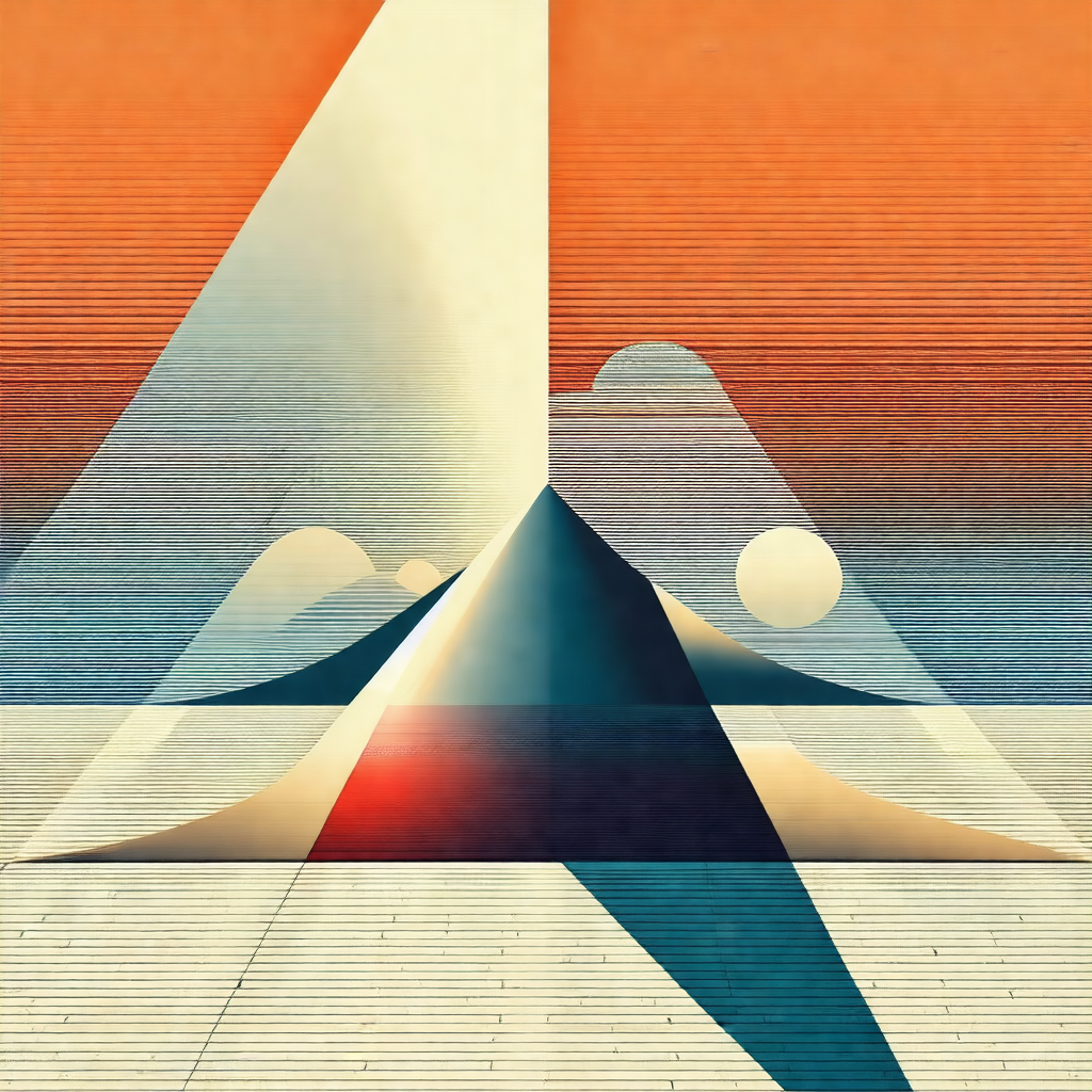 Colorful and abstract representation of a mountain