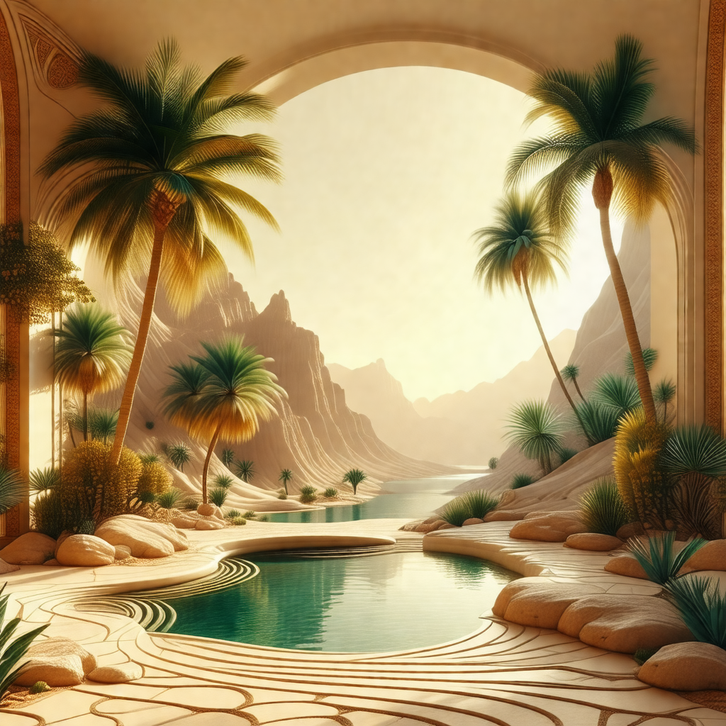 Beautiful tropical landscape with a large body of water, ...