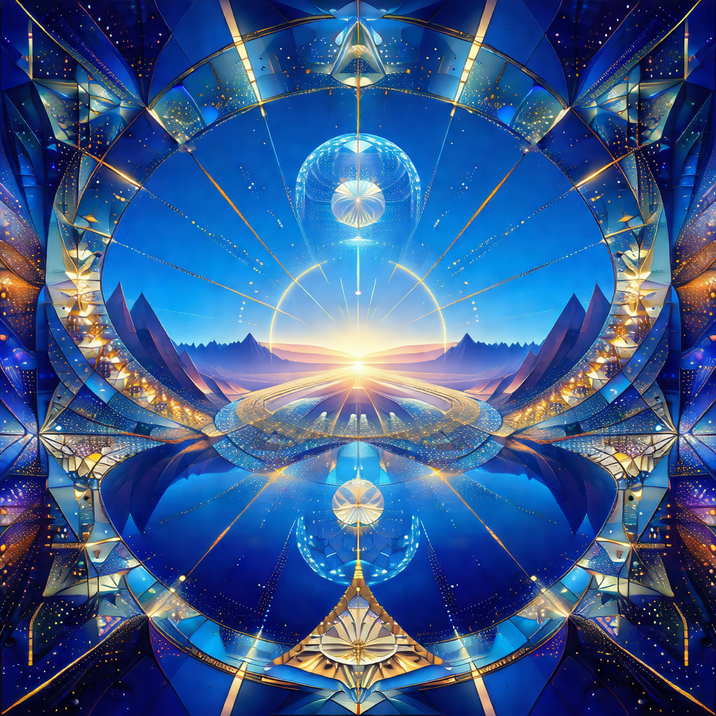 Colorful and intricate painting of a sunset