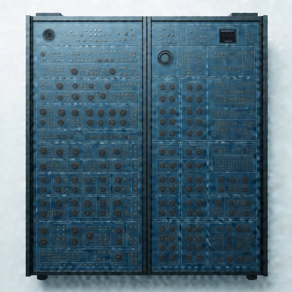Large blue box with a row of buttons on the front