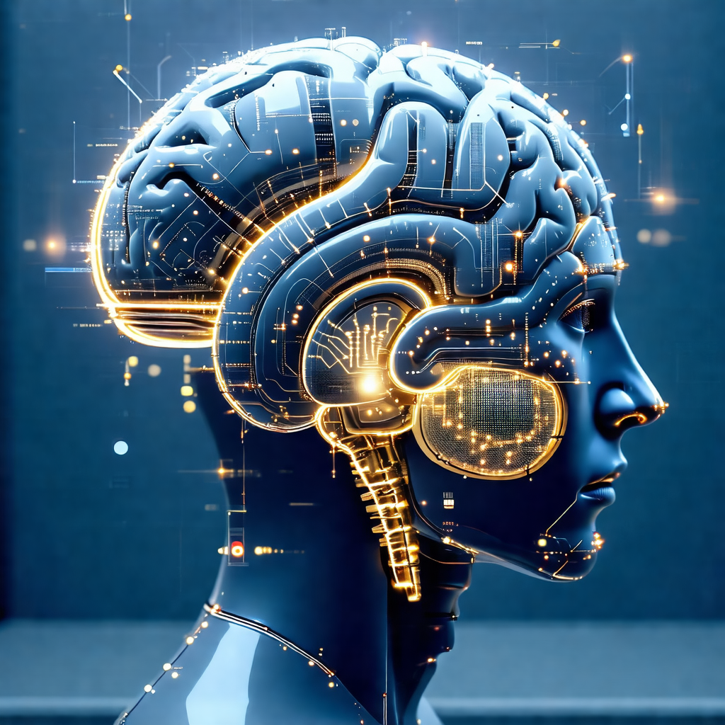 Close-up of a human head with a blue background