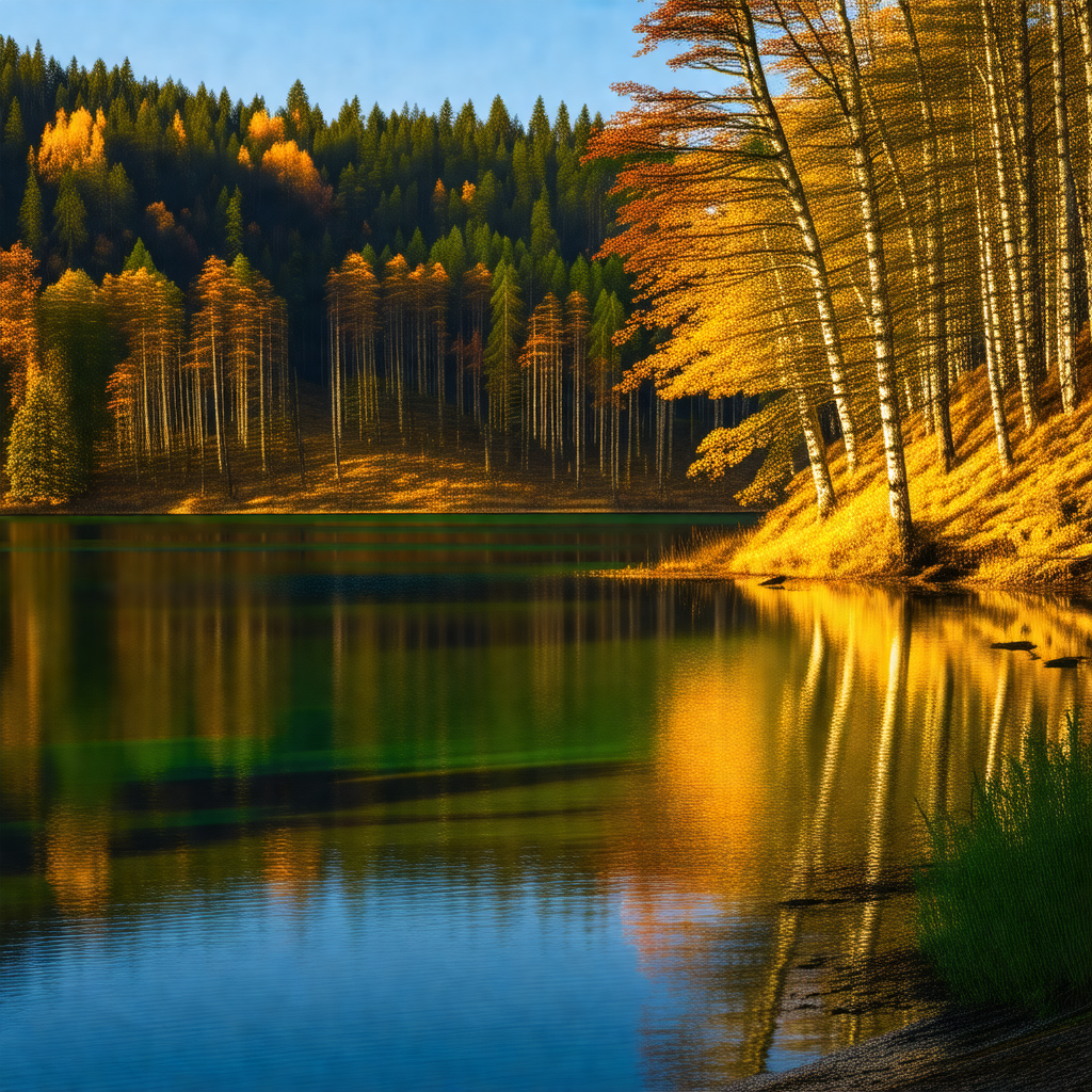 Serene lake surrounded by a forest