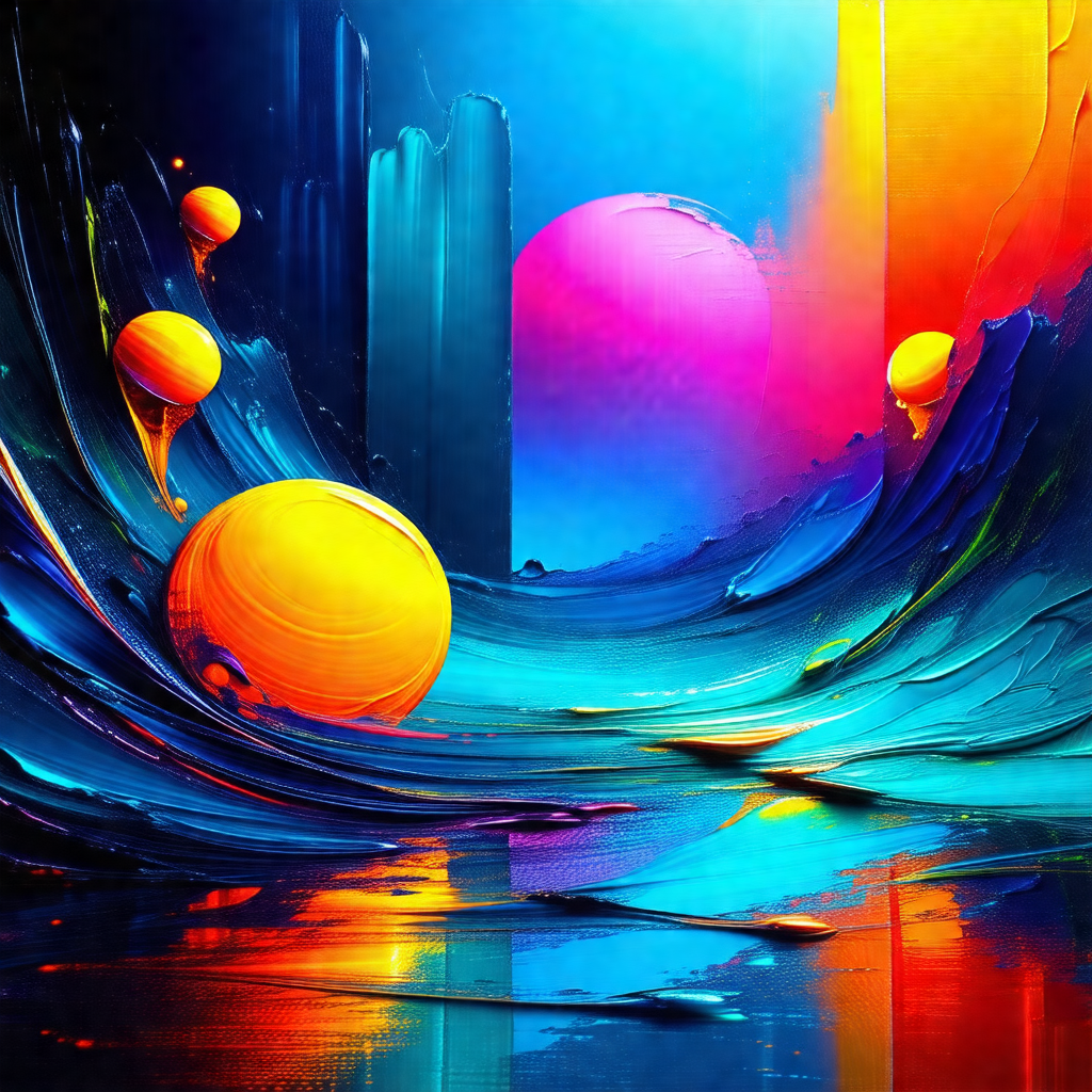 Vibrant and colorful painting of a cityscape