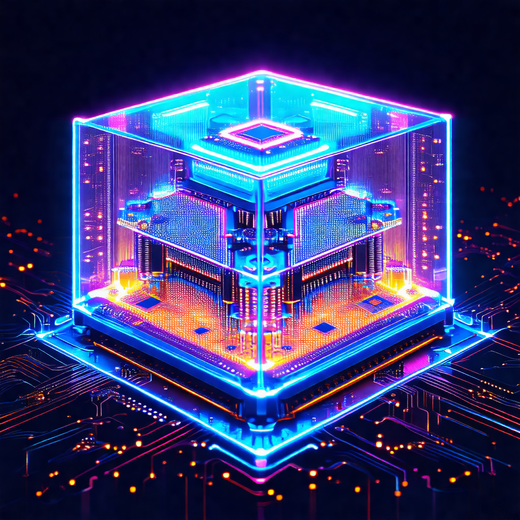 Large, brightly lit, three-dimensional structure that res...