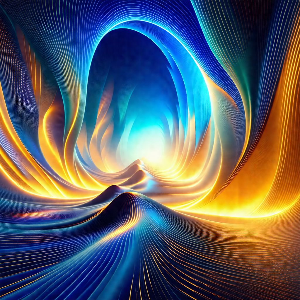Vibrant and colorful painting of a tunnel