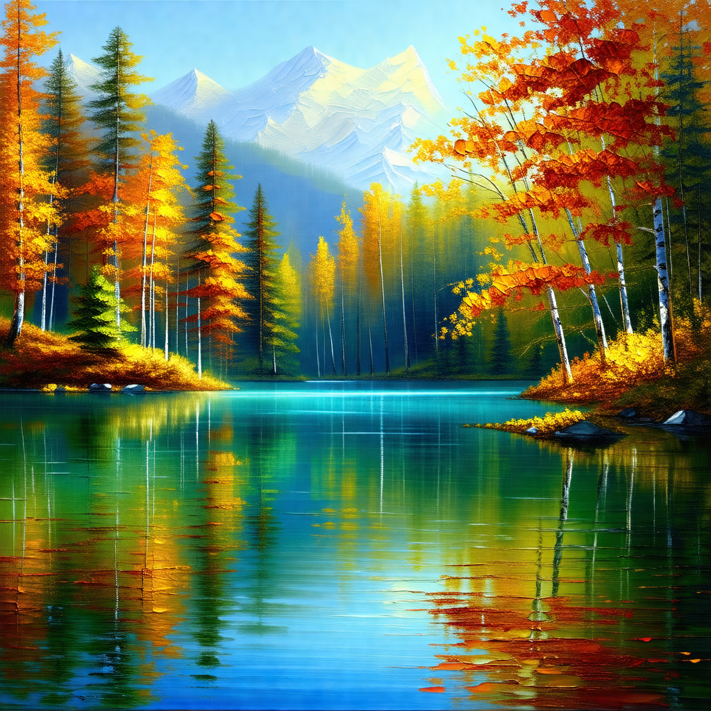 Serene scene of a lake surrounded by trees