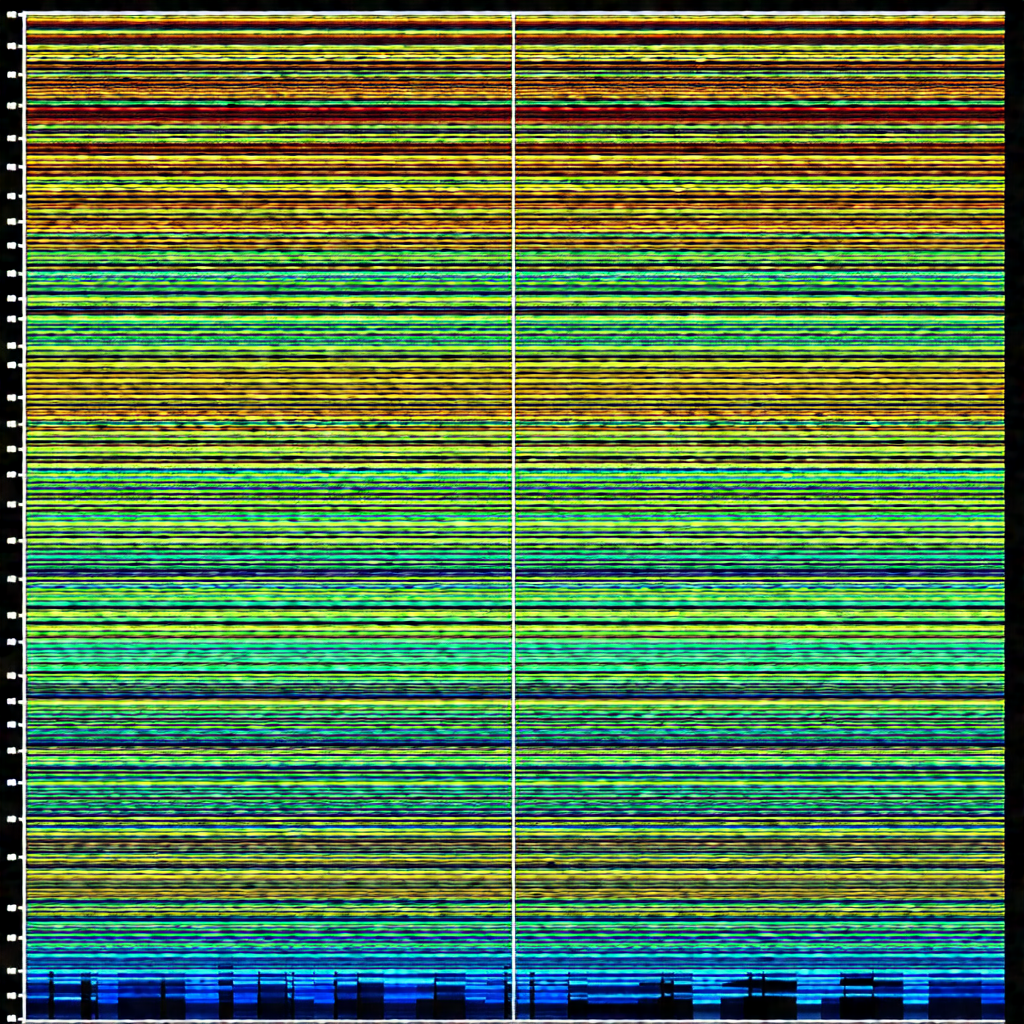 Close-up of a colorful, wavy line that appears to be a wa...