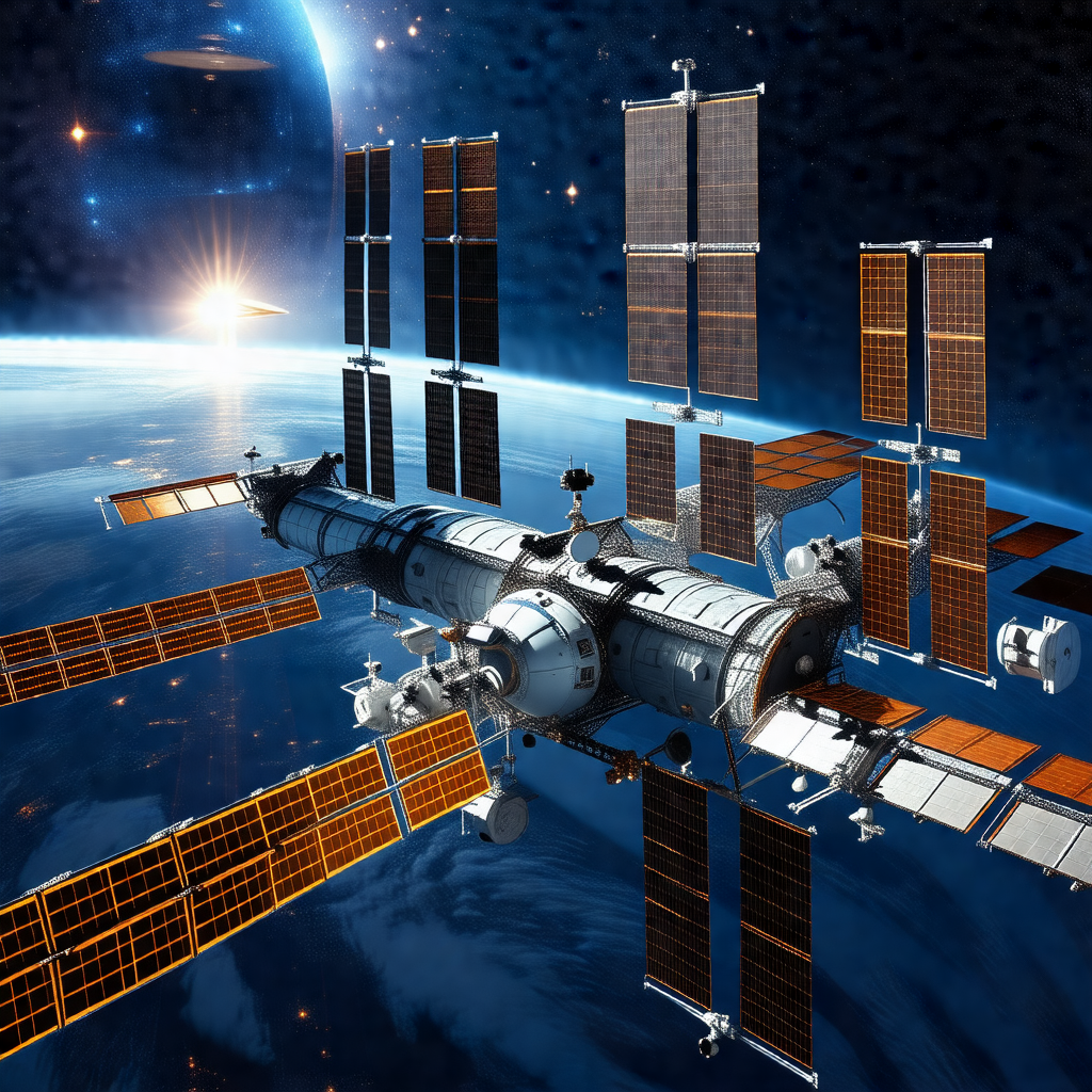 Large spacecraft with a distinctive design, resembling a ...