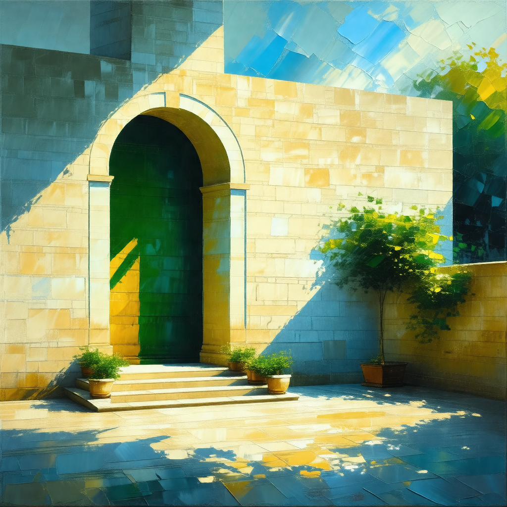 Large stone building with a large archway entrance