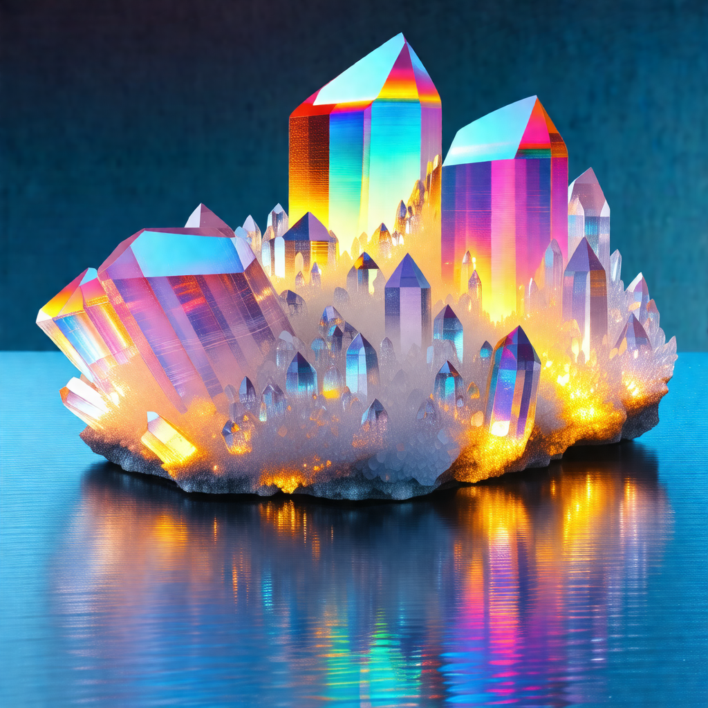 Large, colorful crystal structure, possibly a geode or a ...