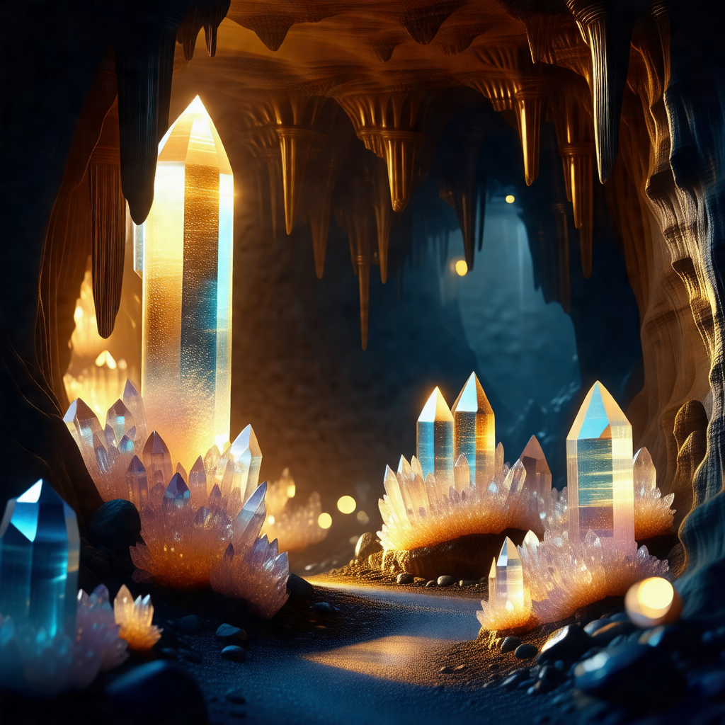 3d animated scene of a cave with a pathway leading throug...