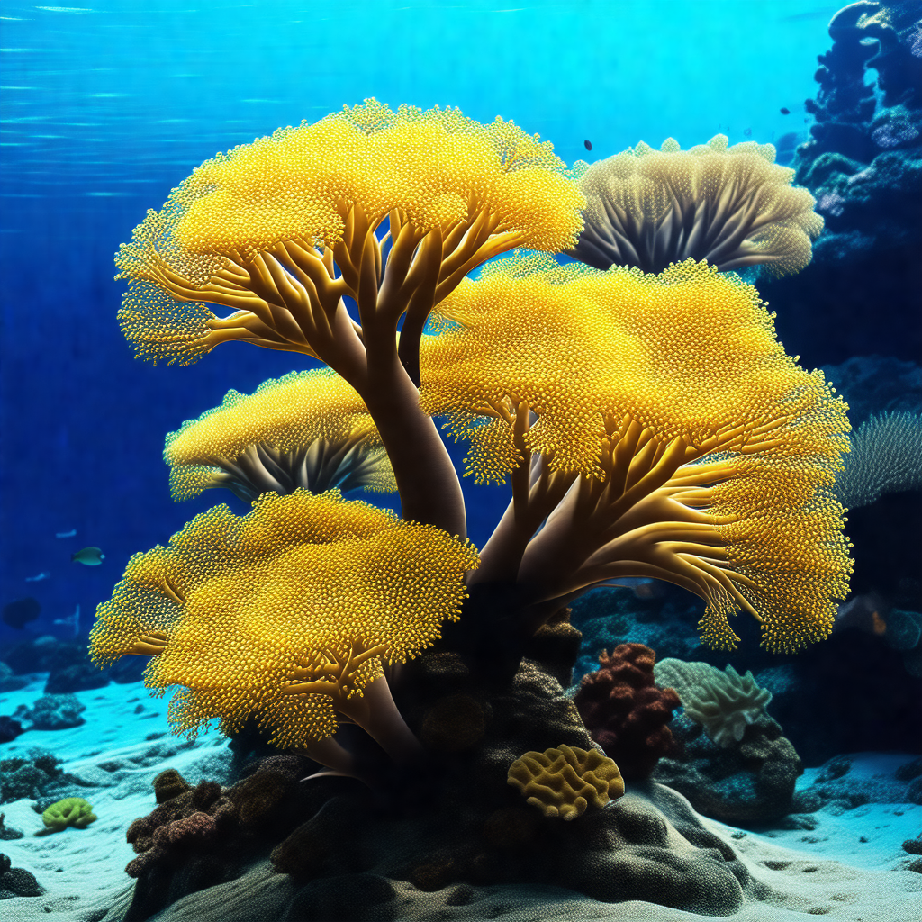 Vibrant coral reef with a variety of colorful coral and s...