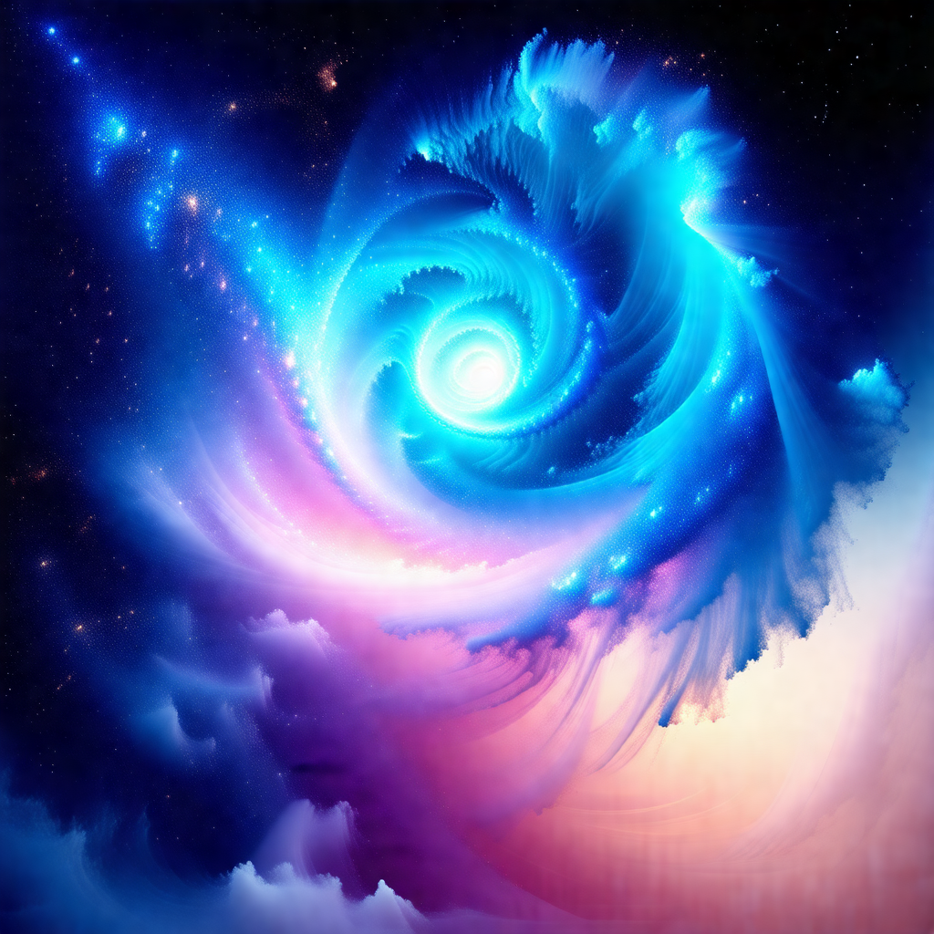 Colorful and vibrant painting of a spiral, possibly a gal...
