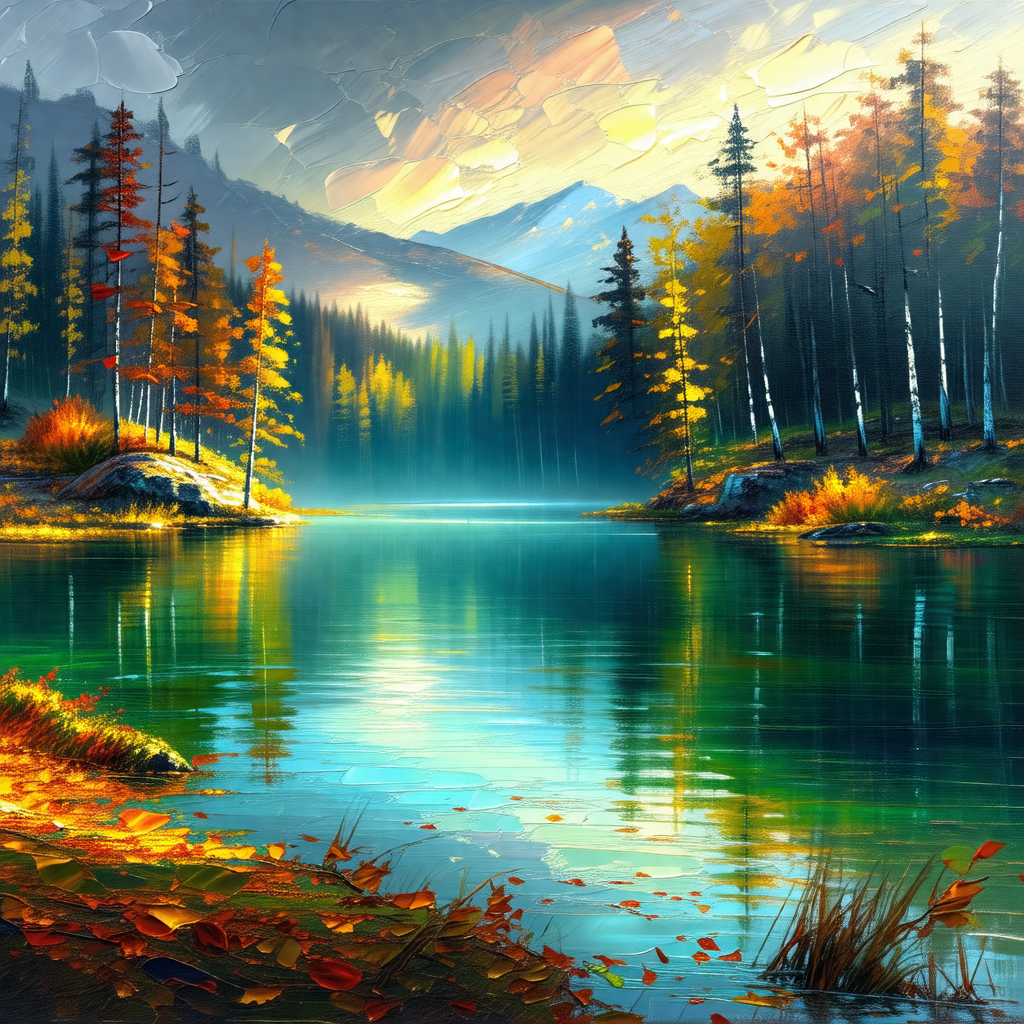 Serene scene of a lake surrounded by trees