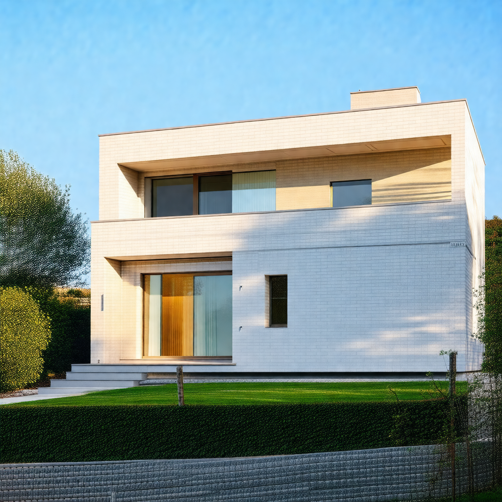 Large, modern-looking house with a white exterior