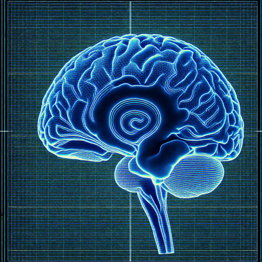 Close-up of a human brain, with a focus on the frontal lobe