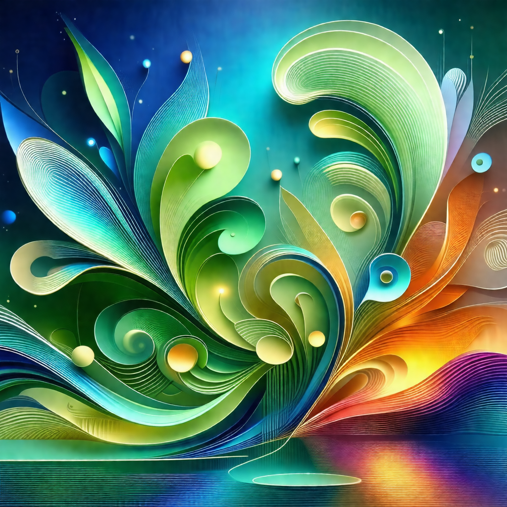Colorful and intricate artwork featuring a large, flowing...