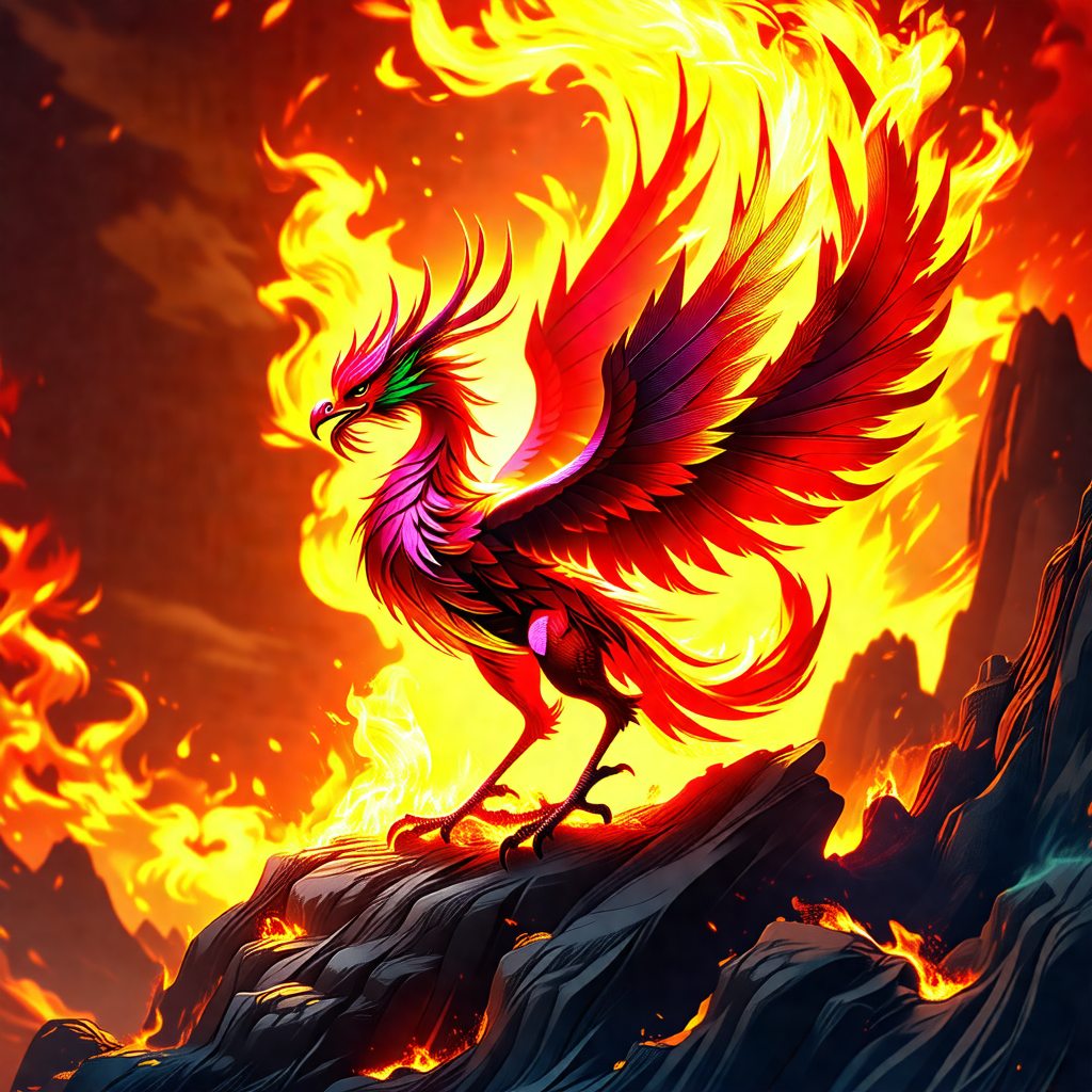 Large, colorful bird with a long tail, standing on a rock...