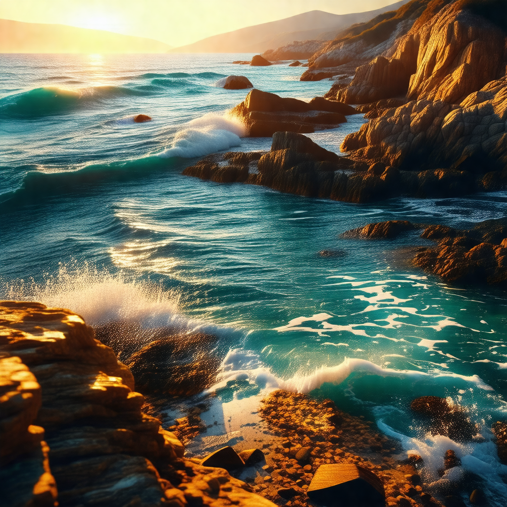 Beautiful beach scene with a large body of water, likely ...