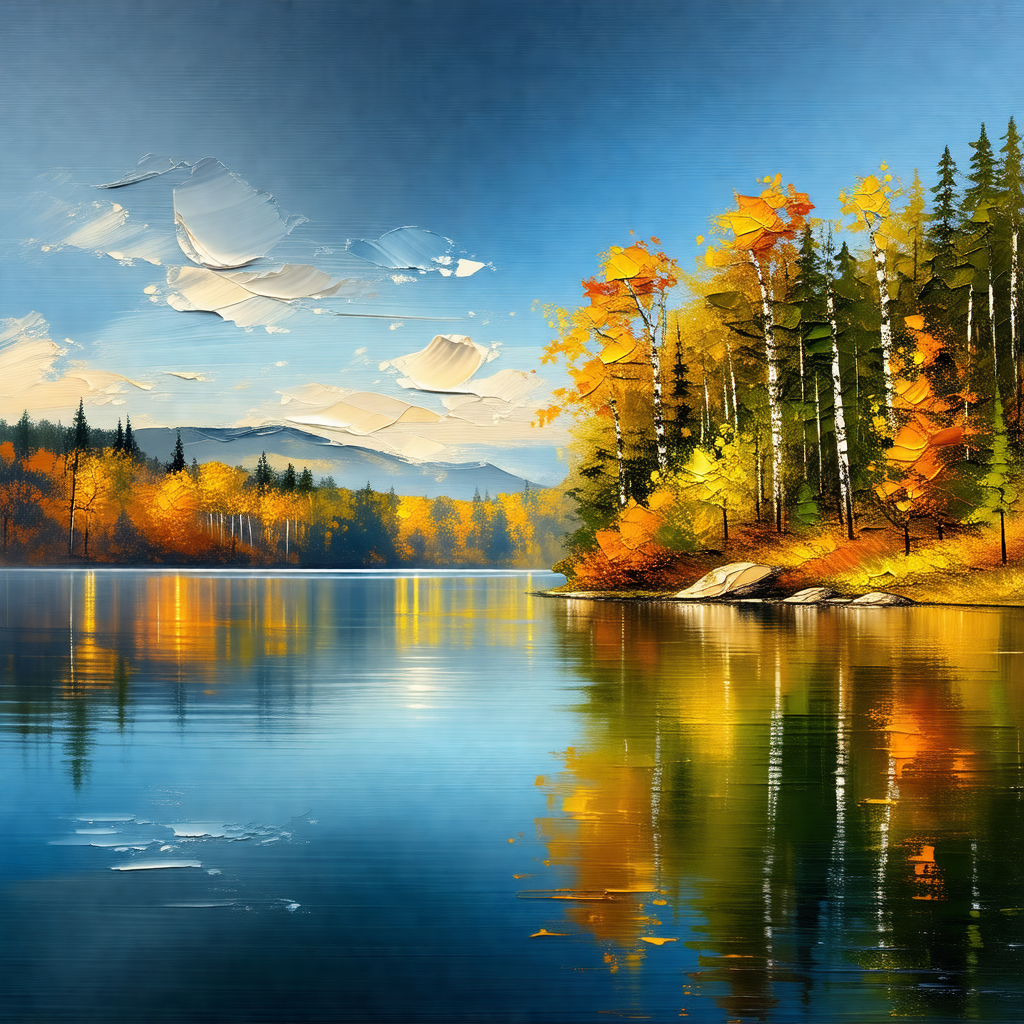 Serene scene of a lake surrounded by trees