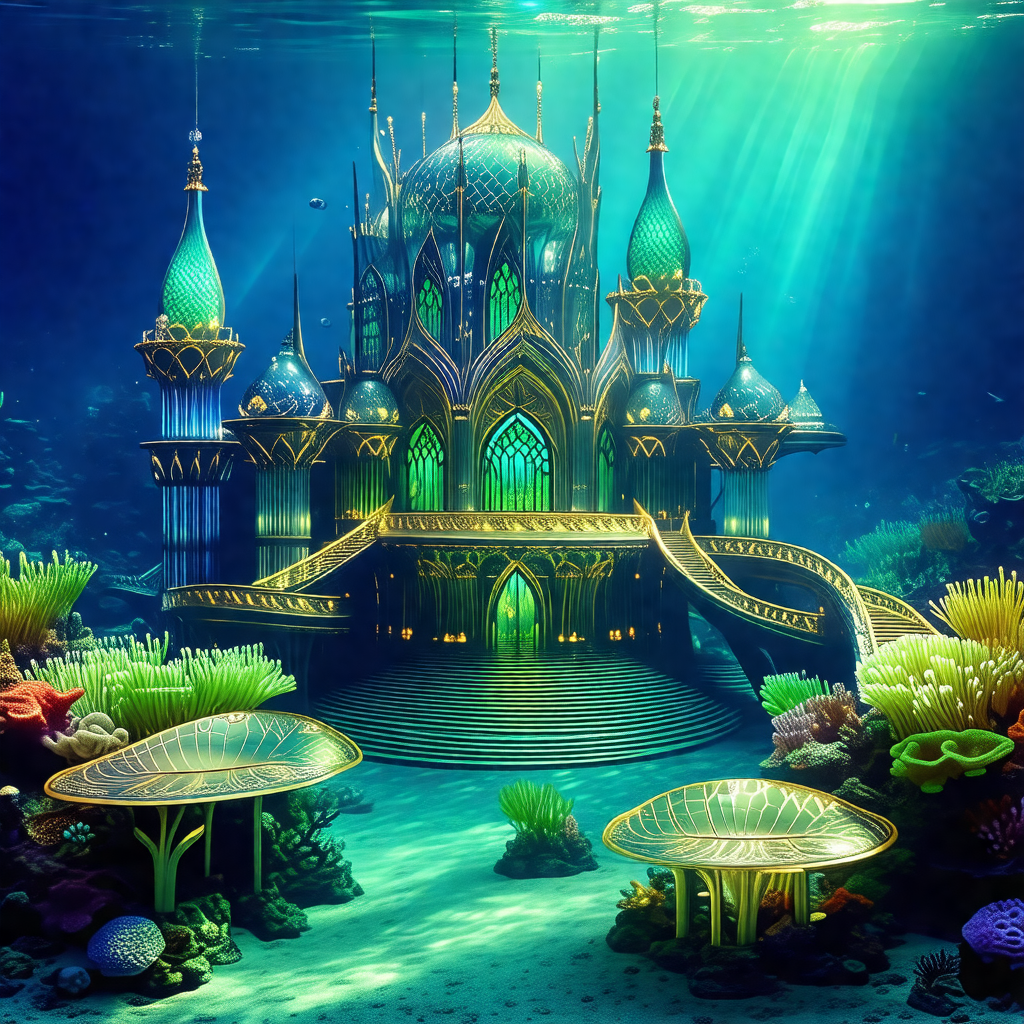 Beautiful underwater palace, complete with a castle-like ...