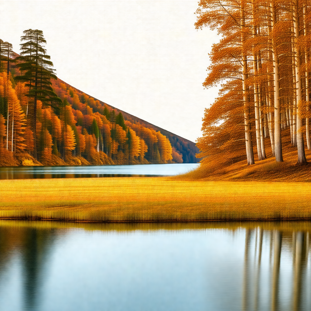 Serene lake surrounded by a lush green forest