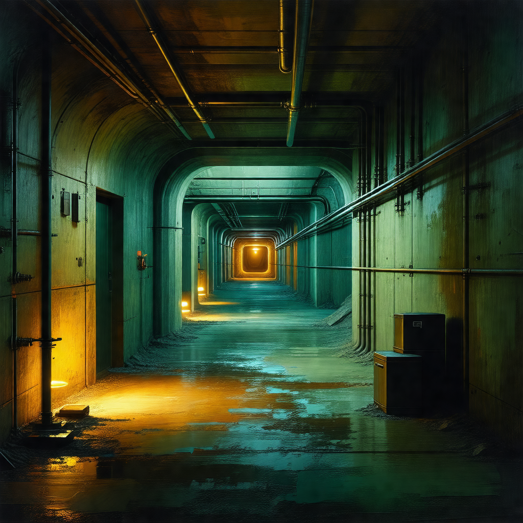 Long, dark tunnel with a bright light at the end