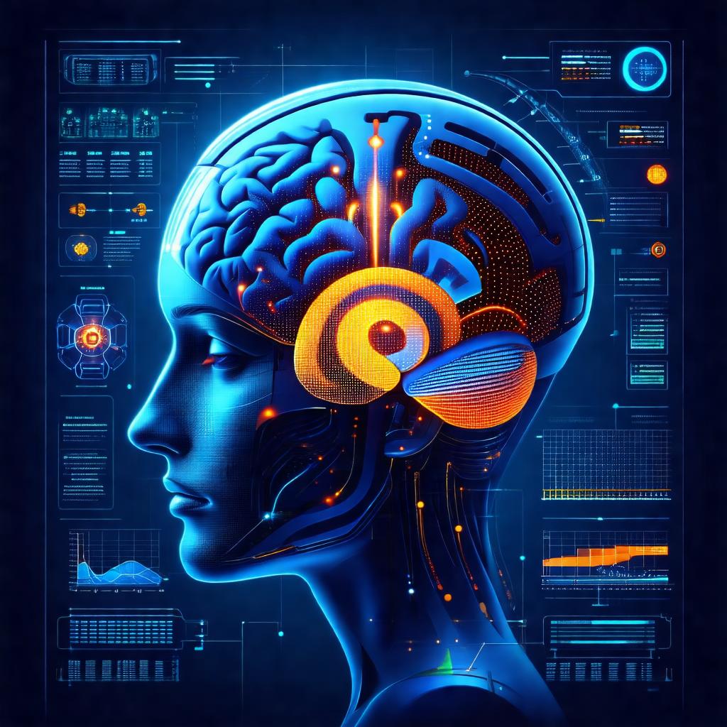 3d computer-generated image of a human head, with a close...