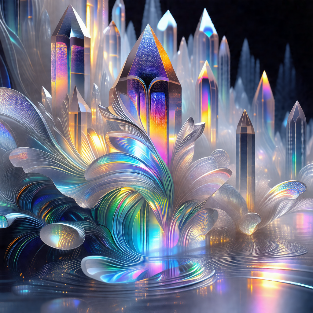 Futuristic cityscape with a large number of tall, colorfu...
