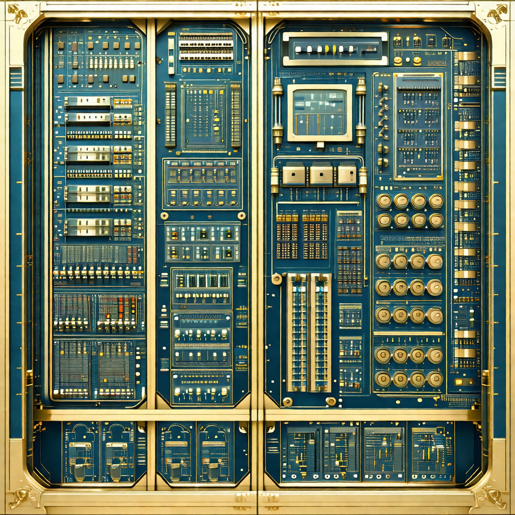 Large, intricate machine with many different parts and co...