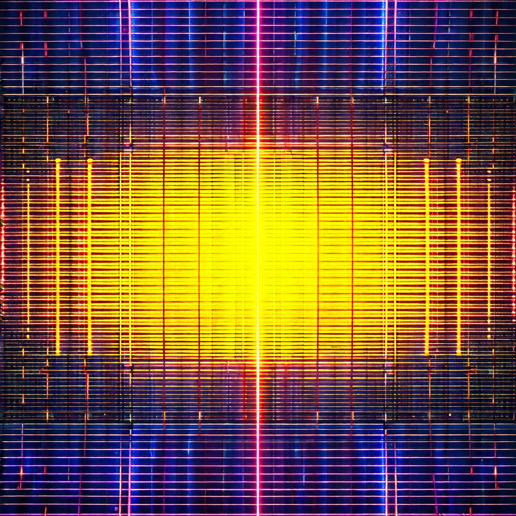 Large, colorful display of a computer screen