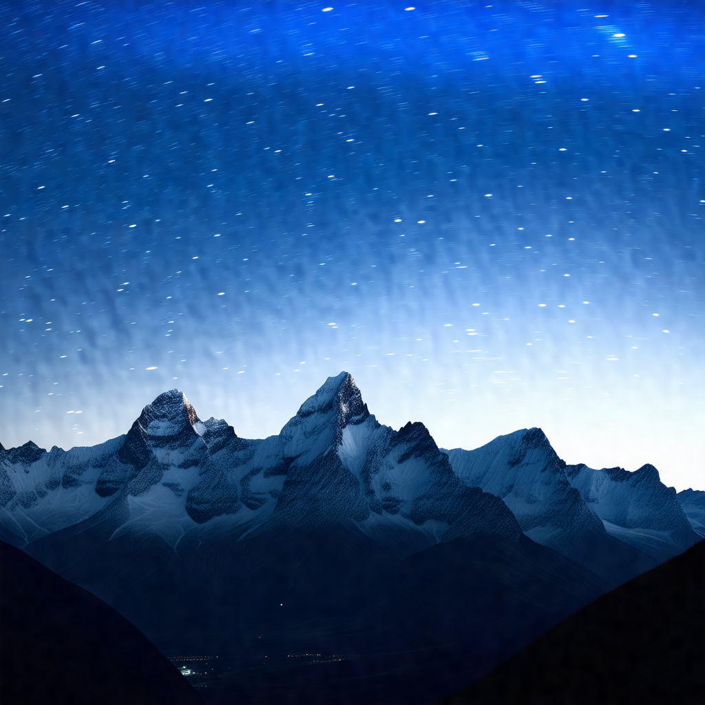 Beautiful mountain range with snow-capped peaks