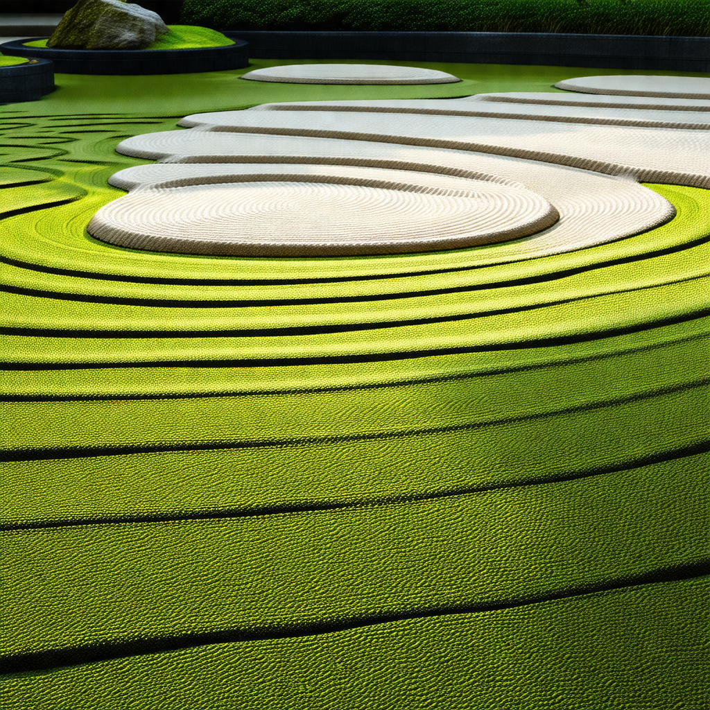 Large, green, grassy field with a series of hills and val...
