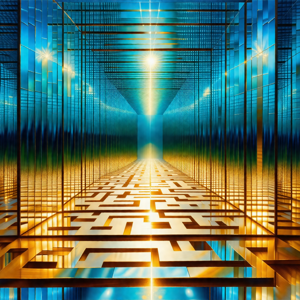 Futuristic, three-dimensional representation of a maze