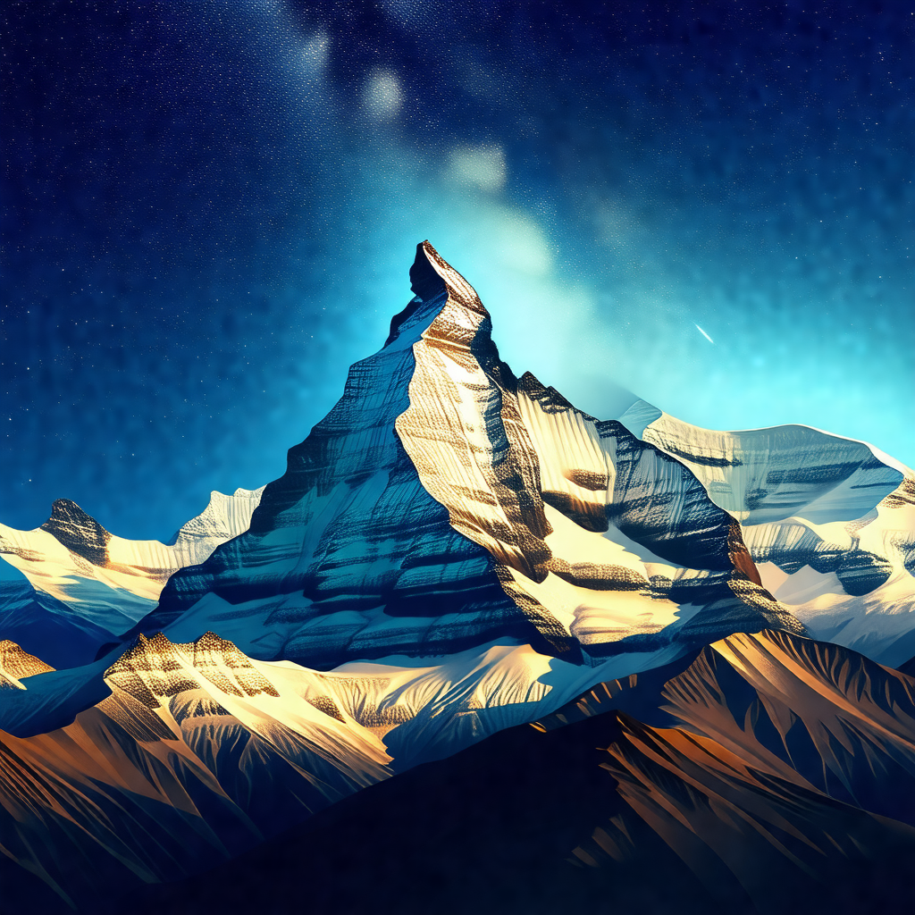 Majestic mountain with a snow-capped peak
