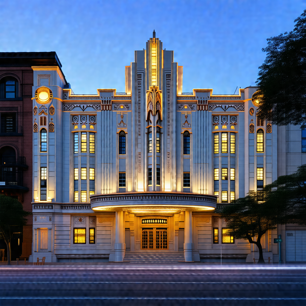 Large, ornate building with a prominent clock tower
