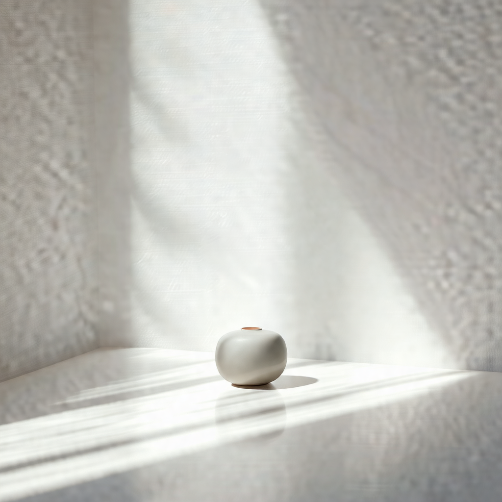 White table with a small white bowl placed on it